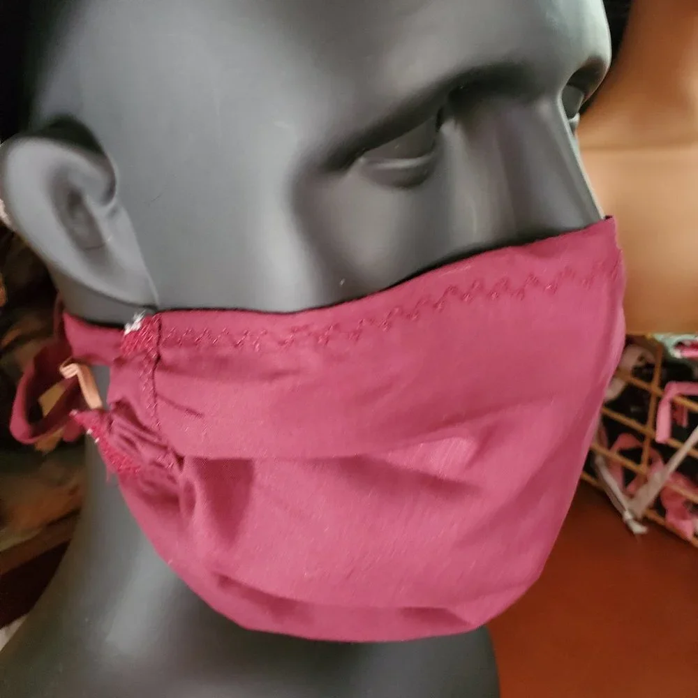 Cloth Face Mask - Silver/Copper Filters-Burgundy